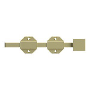 Solid Brass 8" Modern Surface Bolt in Unlacquered Brass