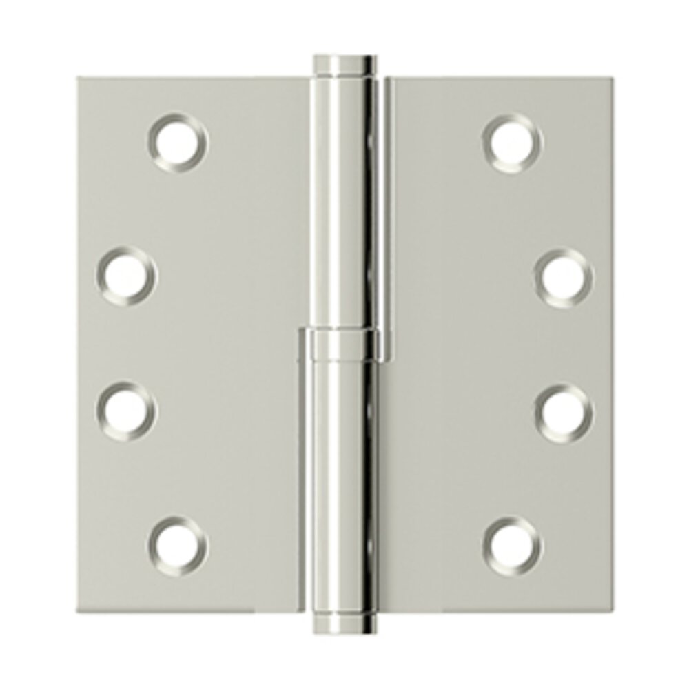 4" x 4" Solid Brass Lift-Off Hinge (Sold Individually) In Polished Nickel