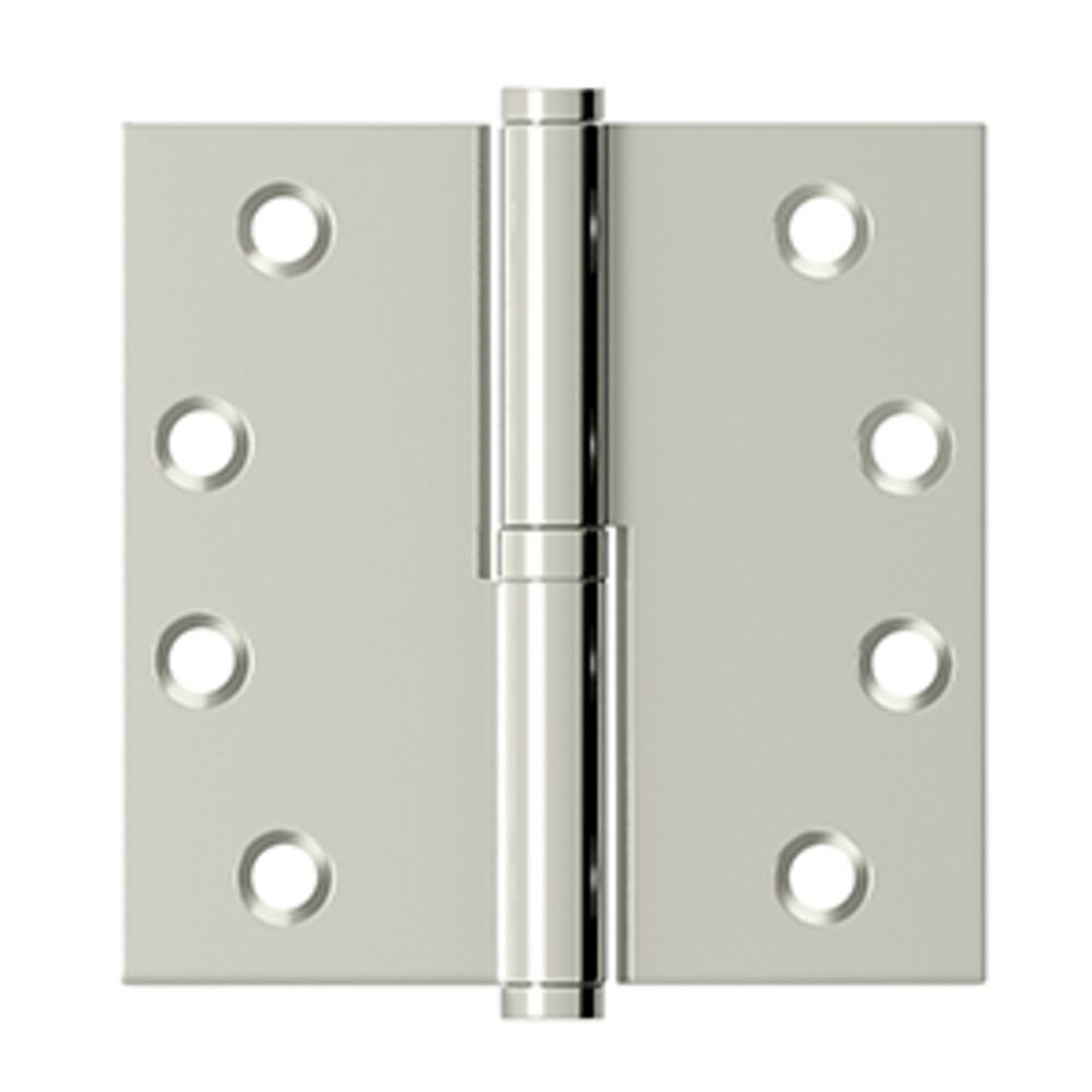 4" x 4" Solid Brass Lift-Off Hinge (Sold Individually) In Polished Nickel
