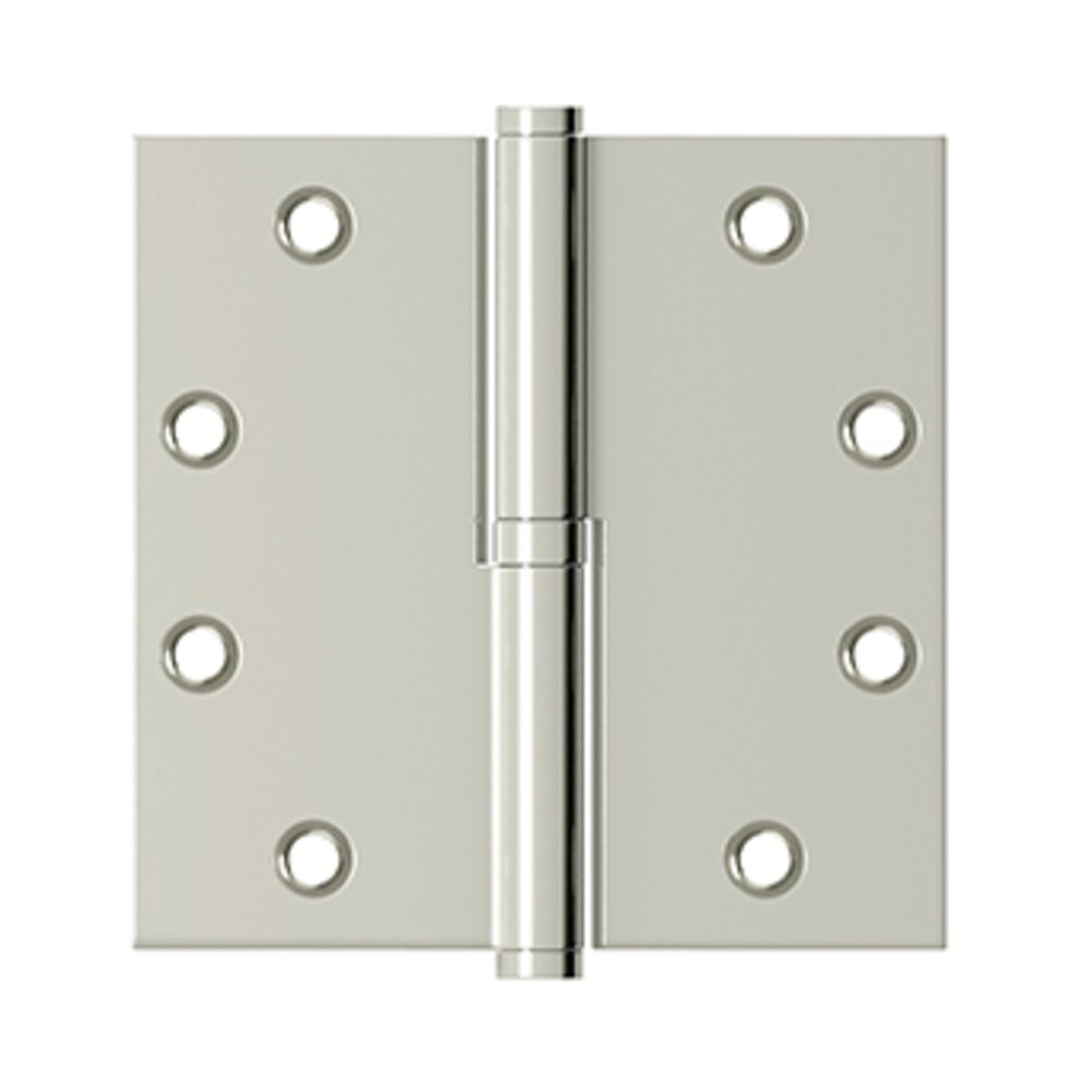 4.5" x 4.5" Solid Brass Lift-Off Hinge (Sold Individually) In Polished Nickel
