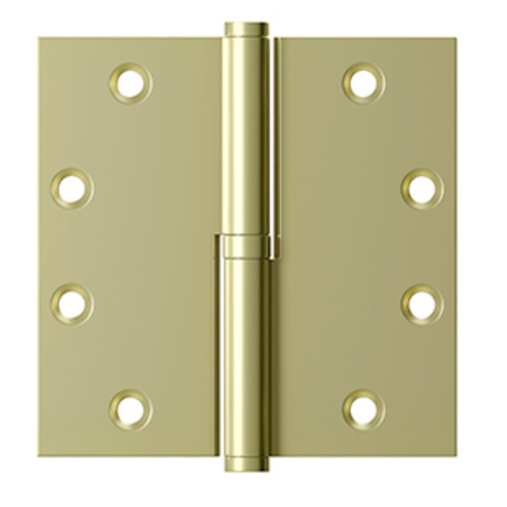 4.5" x 4.5" Solid Brass Lift-Off Hinge (Sold Individually) In Unlacquered Brass