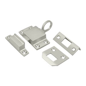 Solid Brass Transom Catch in Brushed Nickel