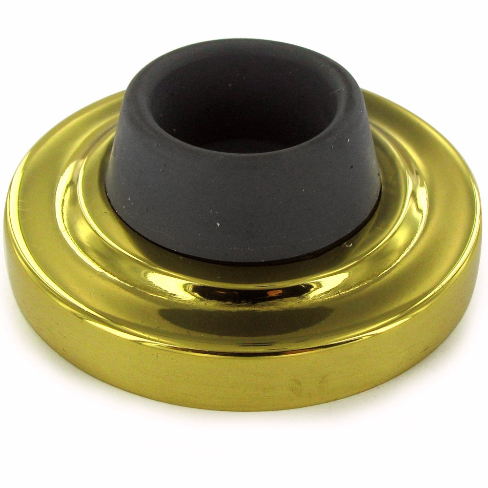 Solid Brass 2 3/8" Diameter Concave Flush Bumper in Polished Brass