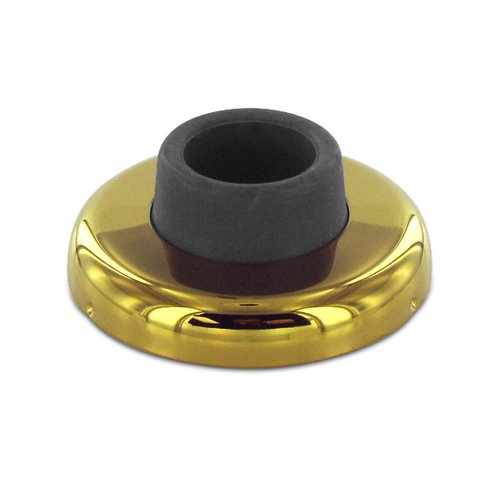Solid Brass 2 1/2" Diameter Wall Mounted Concave Flush Bumper in PVD Brass