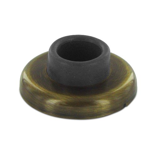 Solid Brass 2 1/2" Diameter Wall Mounted Concave Flush Bumper in Antique Brass