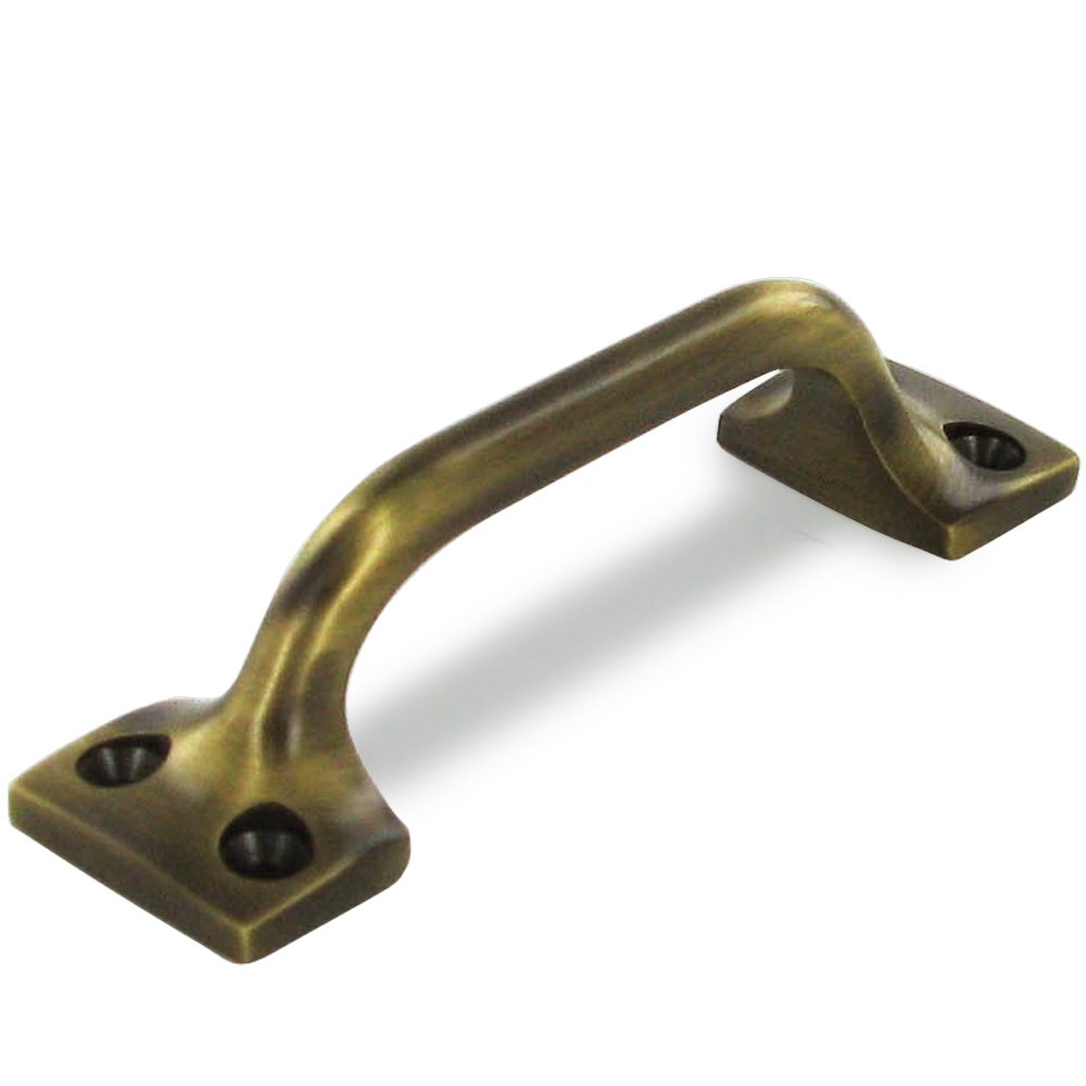 Solid Brass 3 1/2" Centers Front Mounted Handle in Antique Brass