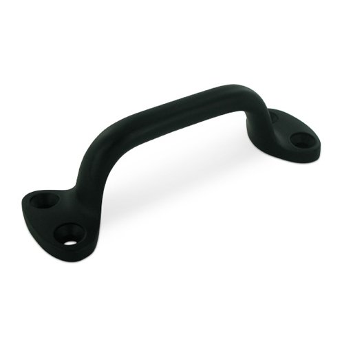 Solid Brass 5" Centers Front Mounted Handle in Paint Black