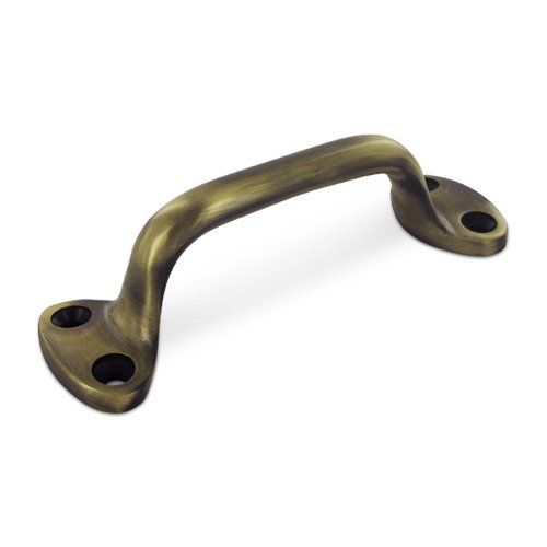Solid Brass 5" Centers Front Mounted Handle in Antique Brass
