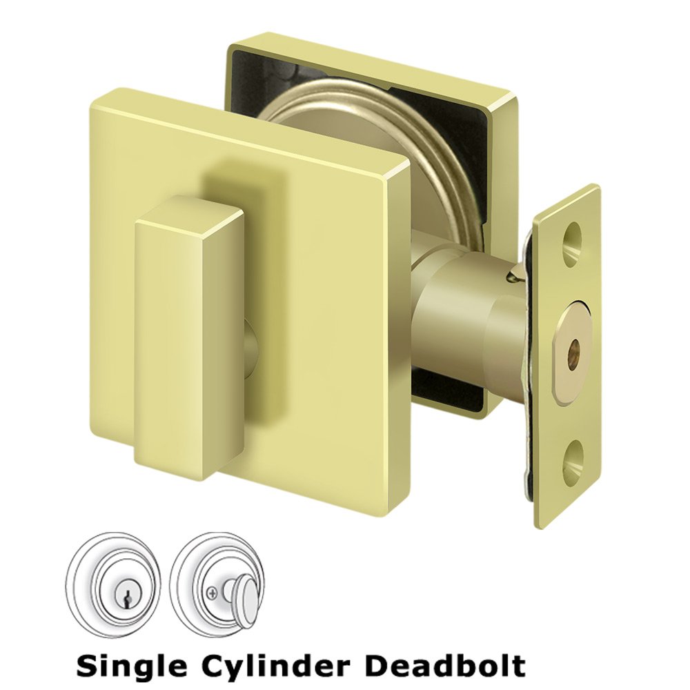 Zinc Deadbolt Lock Grade 3 in Polished Brass