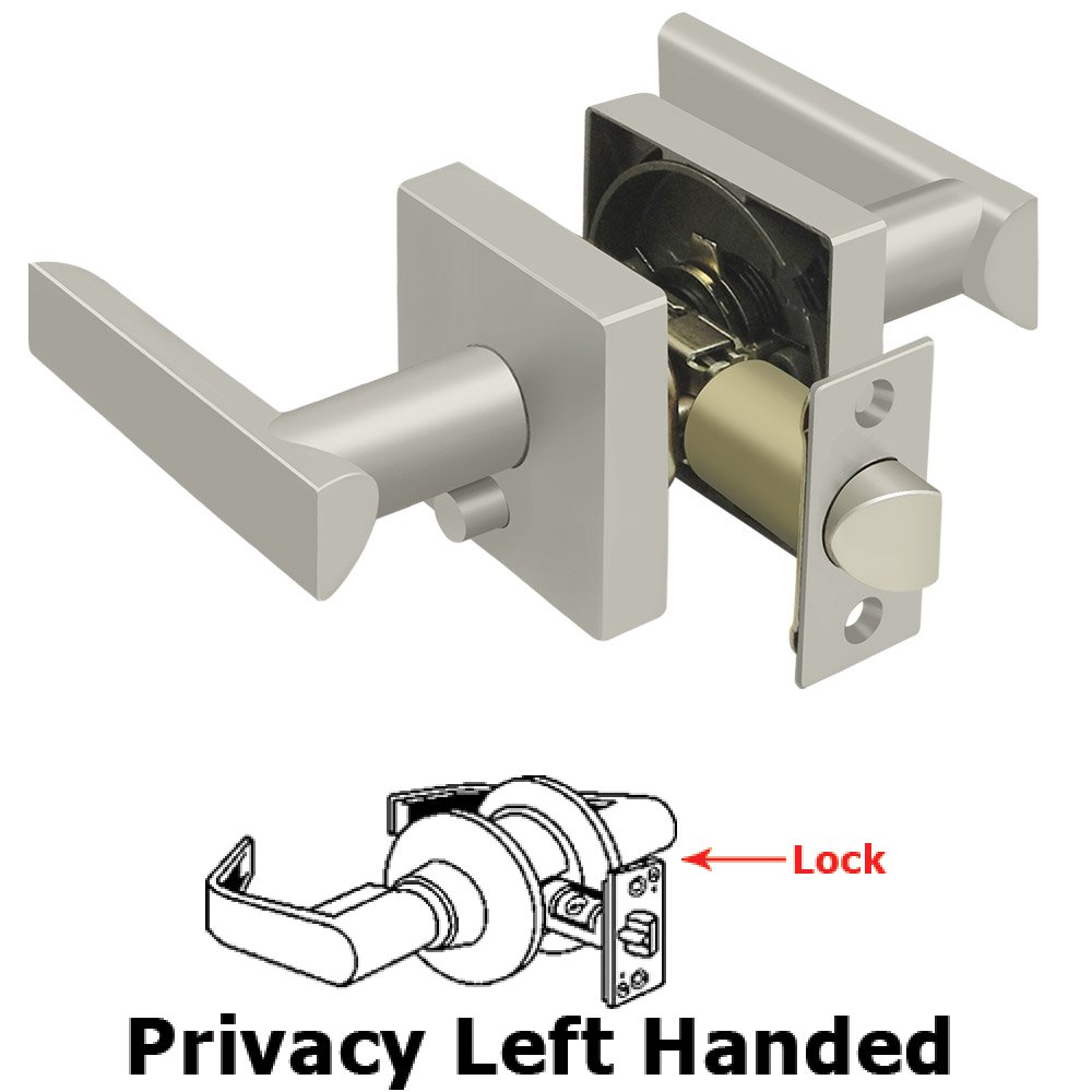 Left Handed Livingston Lever Privacy in Brushed Nickel