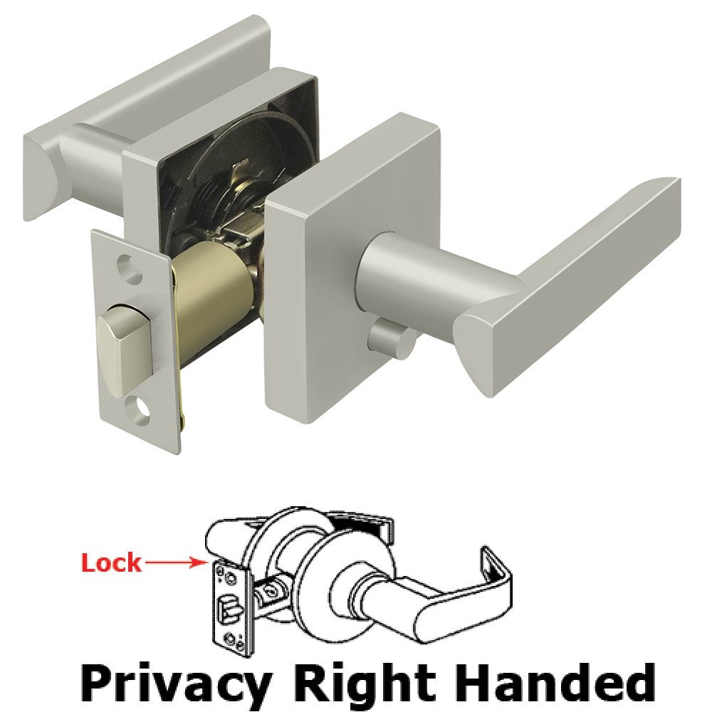 Right Handed Livingston Lever Privacy in Brushed Nickel