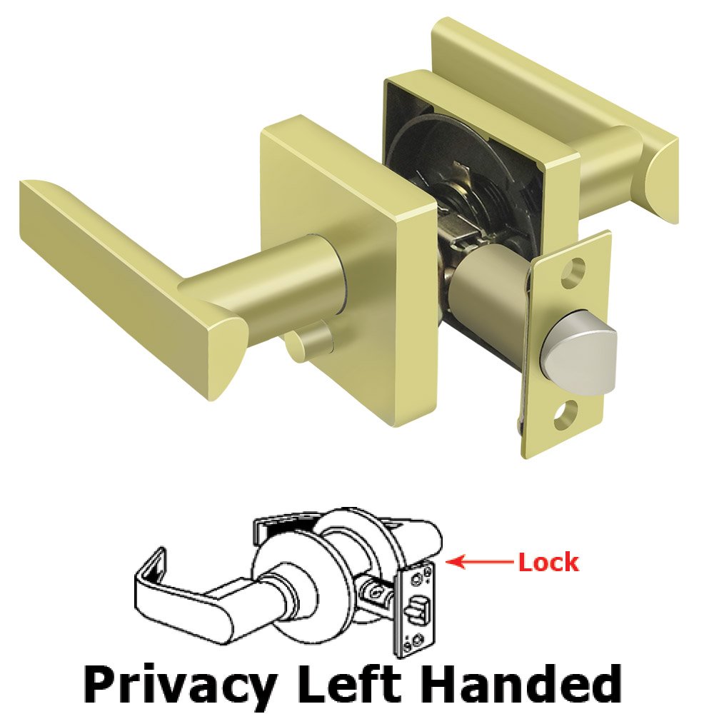 Left Handed Livingston Lever Privacy in Polished Brass