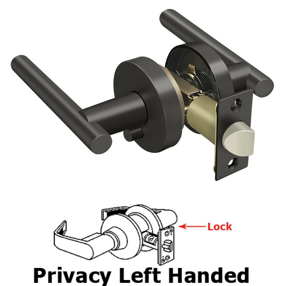 Left Handed Mandeville Lever Privacy in Oil Rubbed Bronze