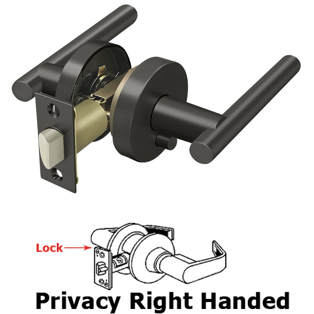 Right Handed Mandeville Lever Privacy in Oil Rubbed Bronze