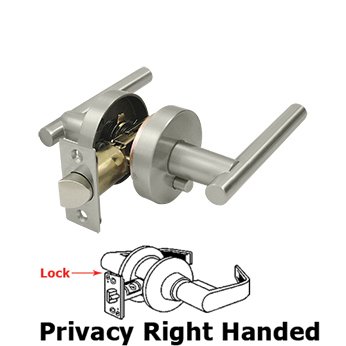 Right Handed Mandeville Lever Privacy in Brushed Nickel