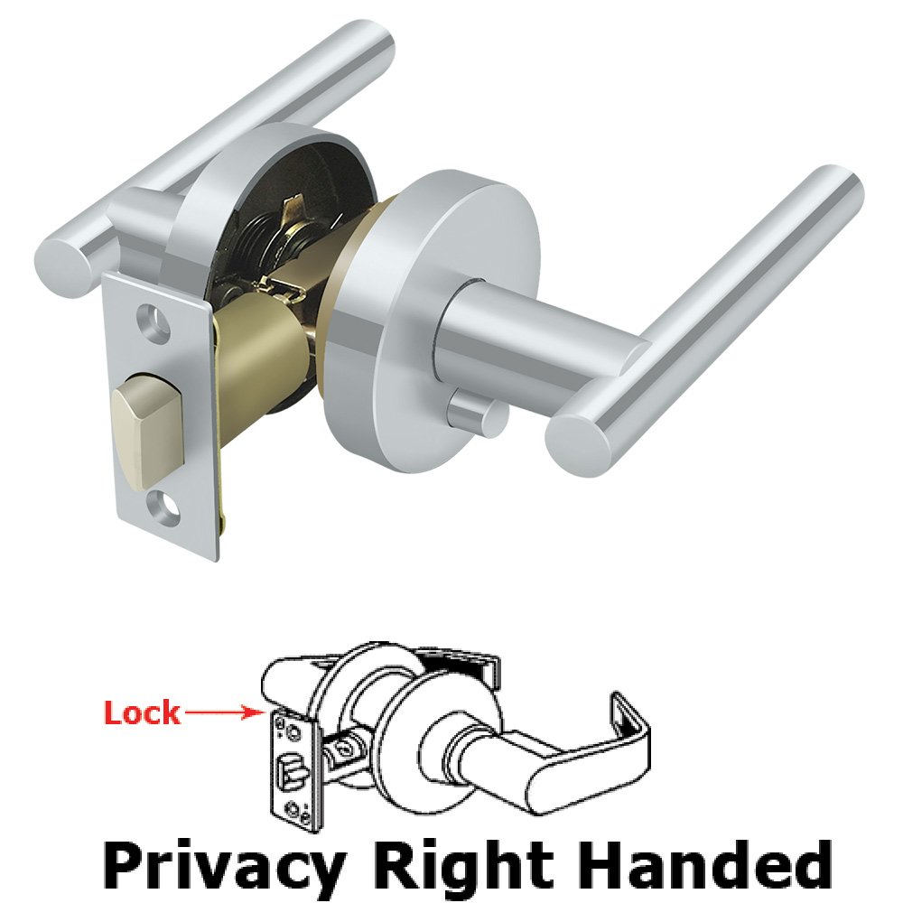 Right Handed Mandeville Lever Privacy in Polished Chrome