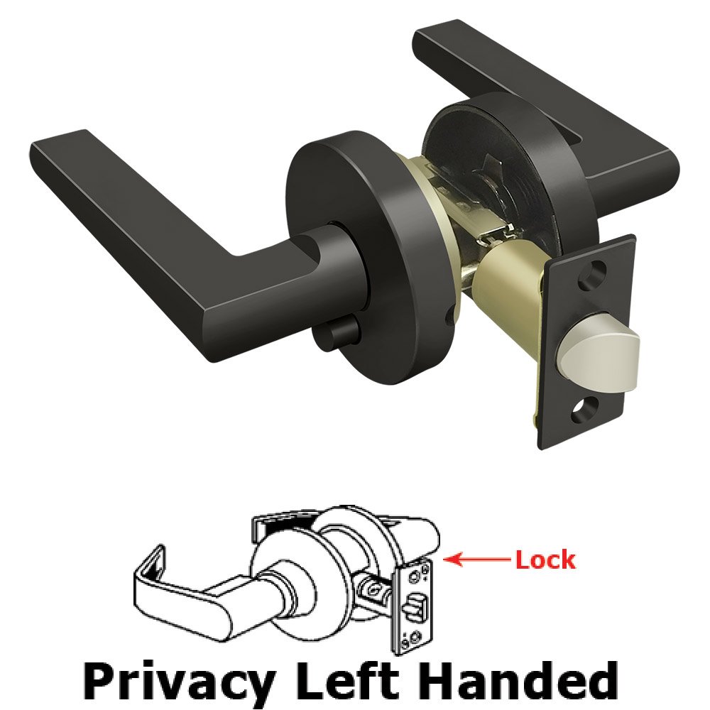 Left Handed Portmore Lever Privacy in Oil Rubbed Bronze