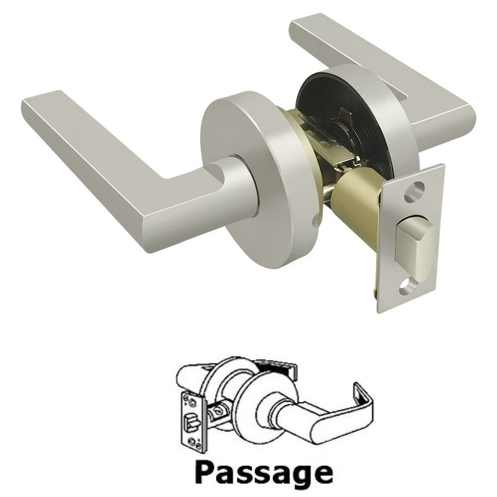 Portmore Lever Passage in Brushed Nickel