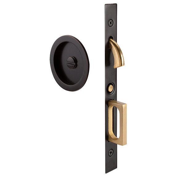 Privacy Round Pocket Door Mortise Lock In Oil Rubbed Bronze