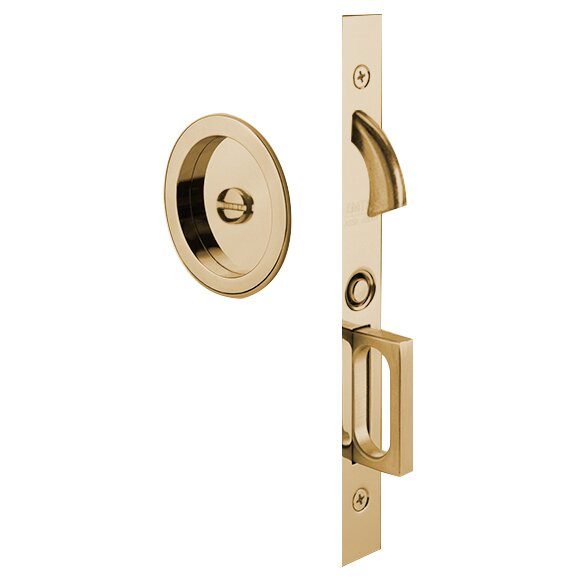 Privacy Round Pocket Door Mortise Lock In Satin Brass
