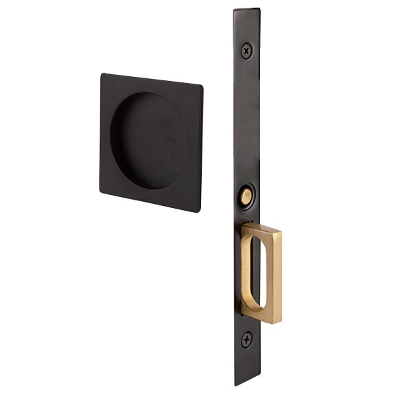 Passage Square Pocket Door Mortise Set In Oil Rubbed Bronze