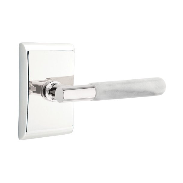 Single Dummy White Marble Left Handed Lever With T-Bar Stem And Neos Rose In Polished Chrome
