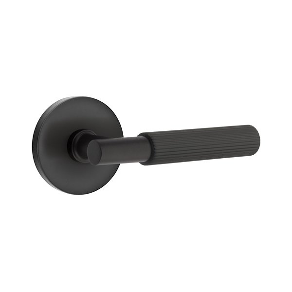 Single Dummy Straight Knurled Right Handed Lever With T-Bar Stem And Disk Rose In Flat Black