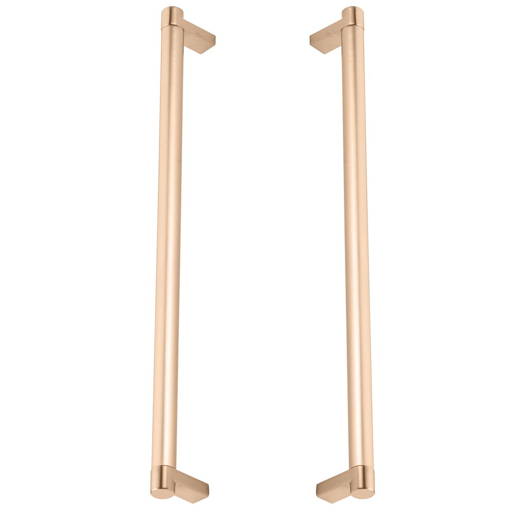 12" Centers Back To Back Pull Rectangular Stem in Satin Copper And Smooth Bar in Satin Copper