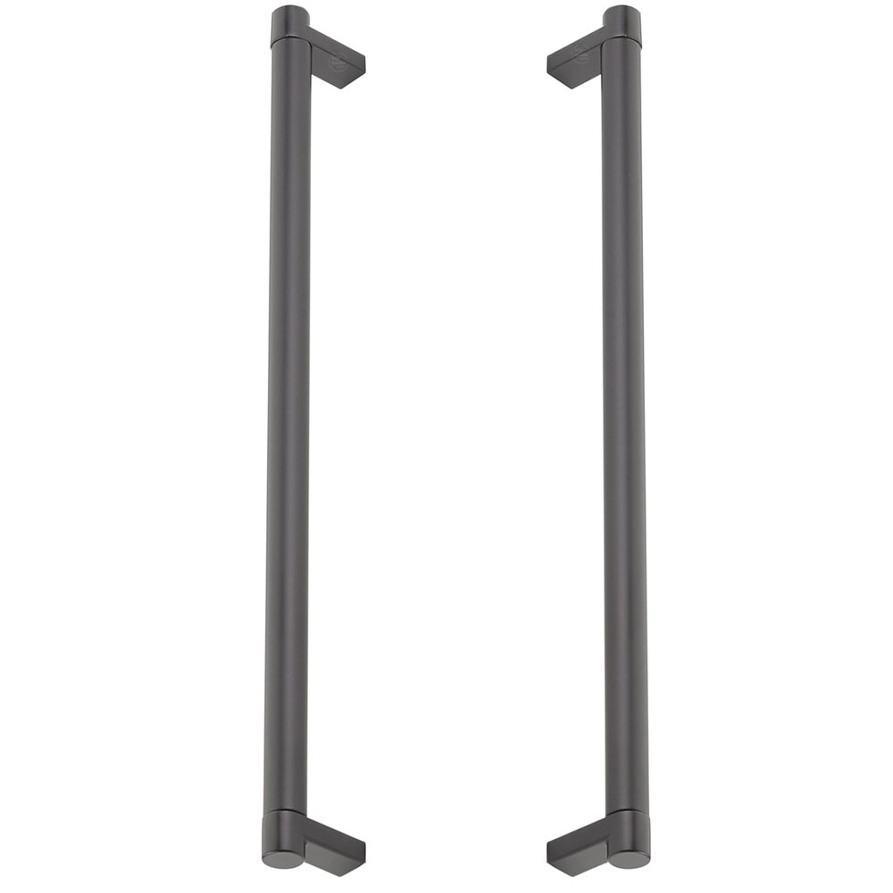 12" Centers Back To Back Pull Rectangular Stem in Flat Black And Smooth Bar in Flat Black