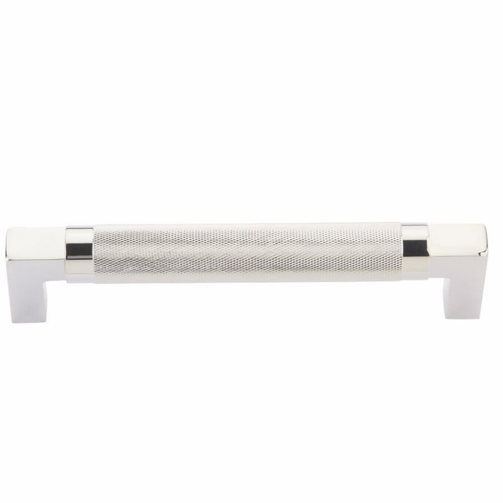 8" Centers Knurled Hercules Concealed Surface Mount Door Pull in Lifetime Polished Nickel