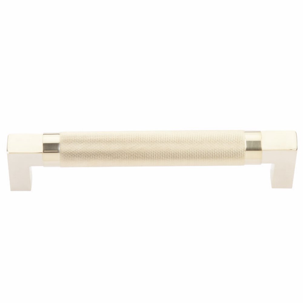 8" Centers Knurled Hercules Concealed Surface Mount Door Pull in Unlacquered Brass