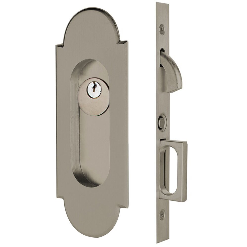#8 Keyed Pocket Door Mortise Lock in Pewter