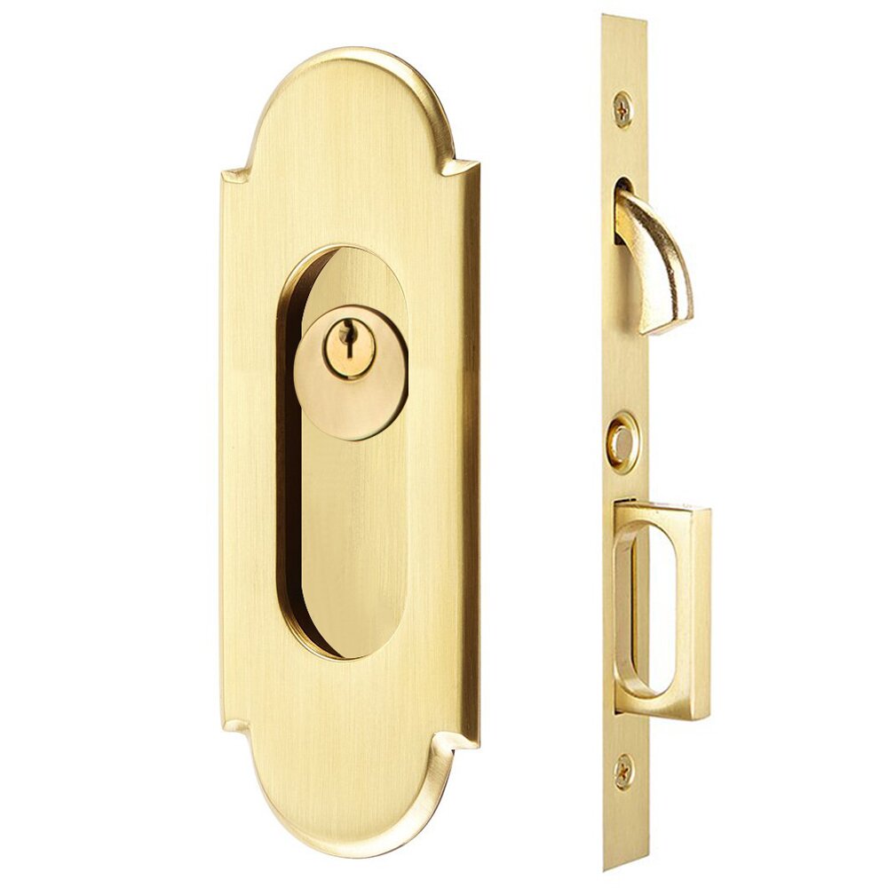 #8 Keyed Pocket Door Mortise Lock in French Antique Brass