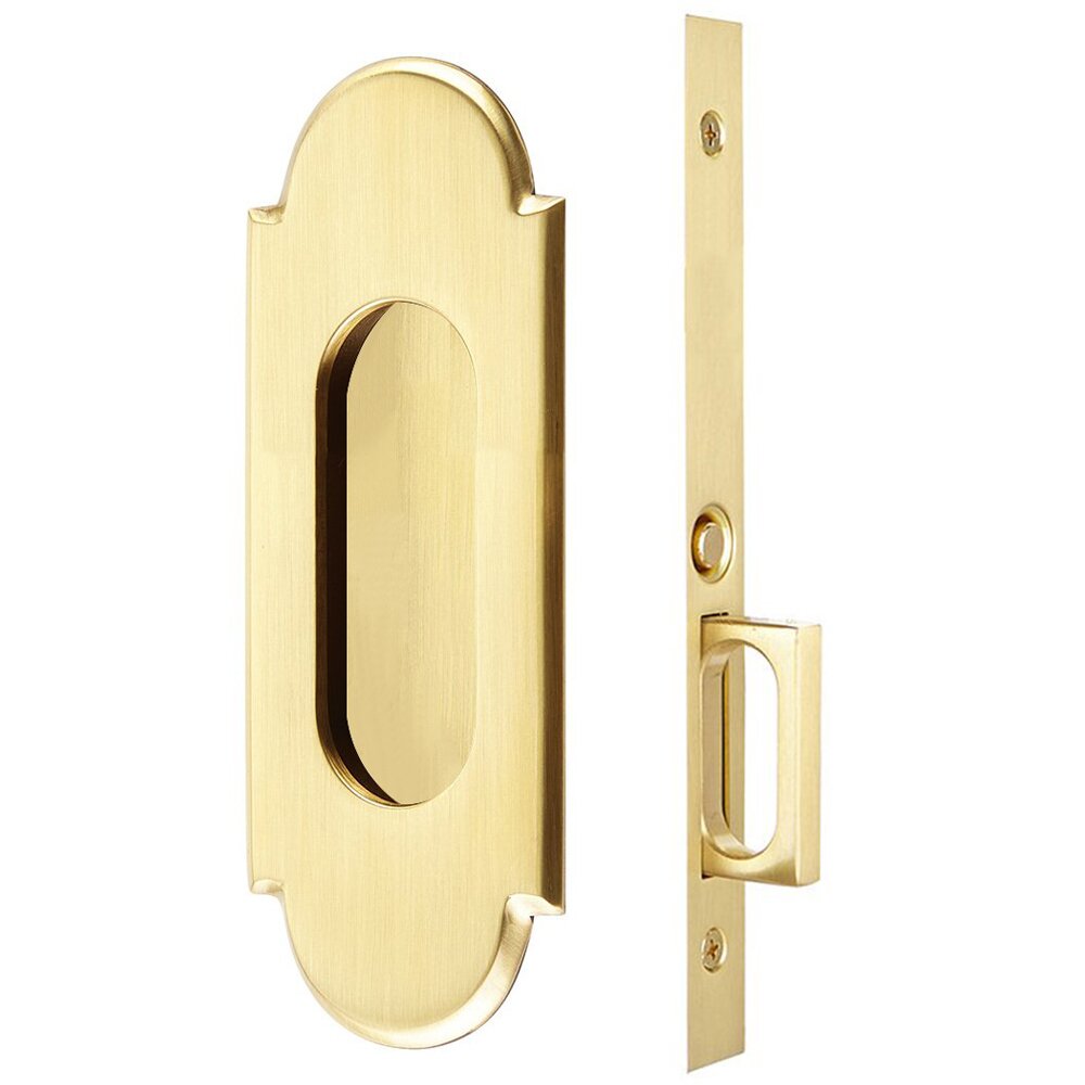 Mortise #8 Passage Pocket Door Hardware in French Antique Brass
