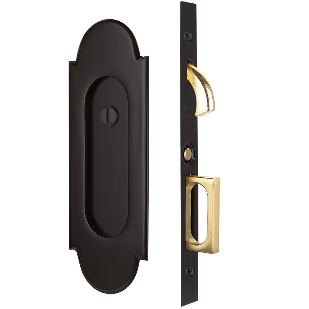 #8 Privacy Pocket Door Mortise Lock in Oil Rubbed Bronze