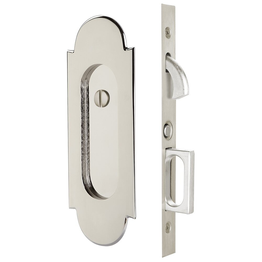 #8 Privacy Pocket Door Mortise Lock in Polished Nickel