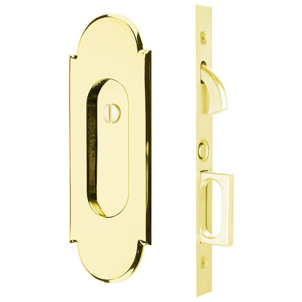 #8 Privacy Pocket Door Mortise Lock in Polished Brass