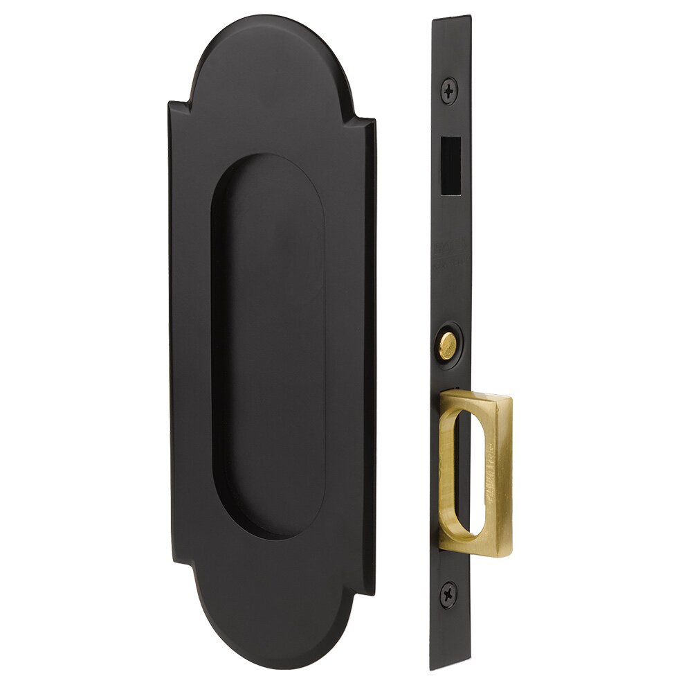 #8 Dummy Pocket Door Mortise Hardware in Flat Black