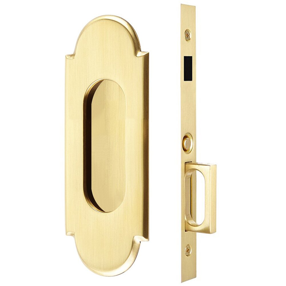 #8 Dummy Pocket Door Mortise Hardware in French Antique Brass