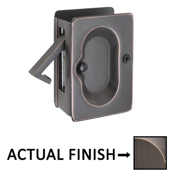 Passage Pocket Door Lock in Medium Bronze