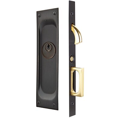 Keyed Pocket Door Mortise Lock in Oil Rubbed Bronze