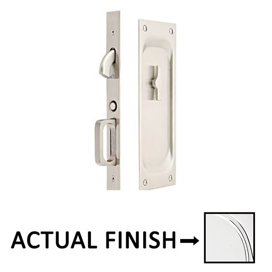 Privacy Pocket Door Mortise Lock in Polished Chrome