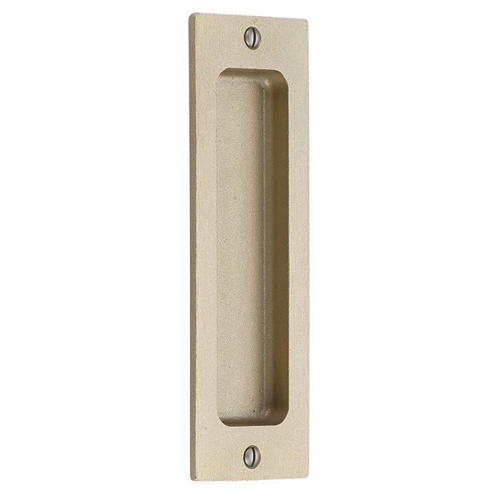 6" Modern Rectangular Flush Pull in Tumbled White Bronze