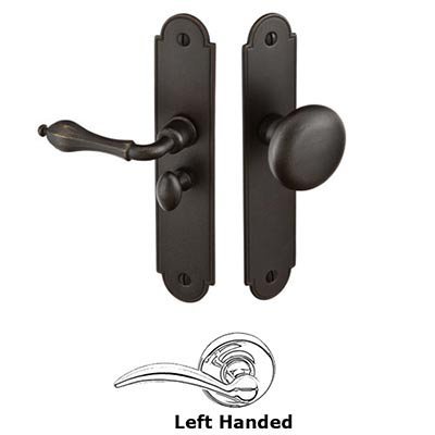 Left Hand Arch Style Screen Door Lock in Medium Bronze