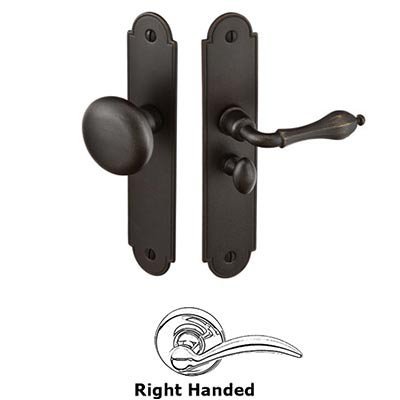 Right Hand Arch Style Screen Door Lock in Medium Bronze