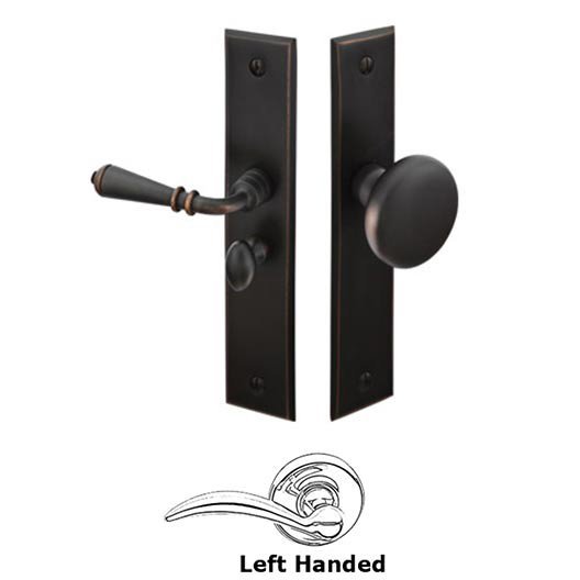 Left Hand Rectangular Style Screen Door Lock in Oil Rubbed Bronze
