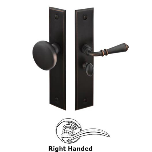 Right Hand Rectangular Style Screen Door Lock in Oil Rubbed Bronze