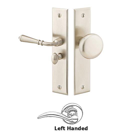 Left Hand Rectangular Style Screen Door Lock in Satin Nickel