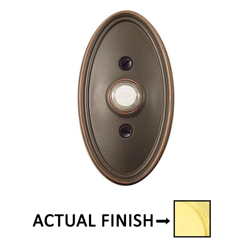 Illuminated Oval Door Bell in Polished Brass