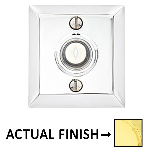 Quincy Square Door Bell in Polished Brass